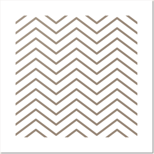 Brown Zigzag Lines Pattern Posters and Art